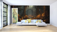 Spooky Pumpkin Forest Halloween Wallpaper - Wallanza