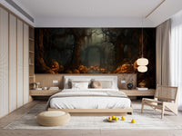 Spooky Pumpkin Forest Halloween Wallpaper - Wallanza