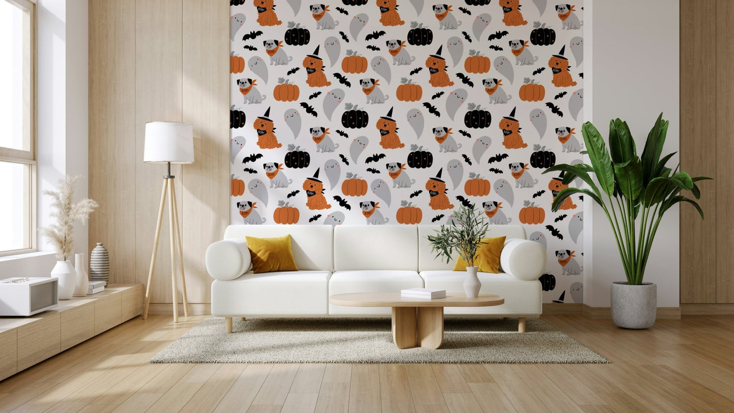 Spooky Pups Halloween Parade Wallpaper⁠ - Wallanza