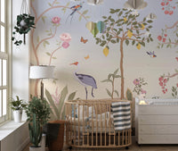 Spring Floral Chinoiserie Wall Mural - Wallanza