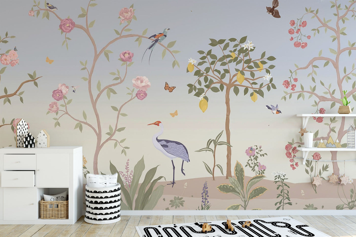 Spring Floral Chinoiserie Wall Mural - Wallanza
