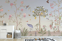Spring Floral Chinoiserie Wall Mural - Wallanza