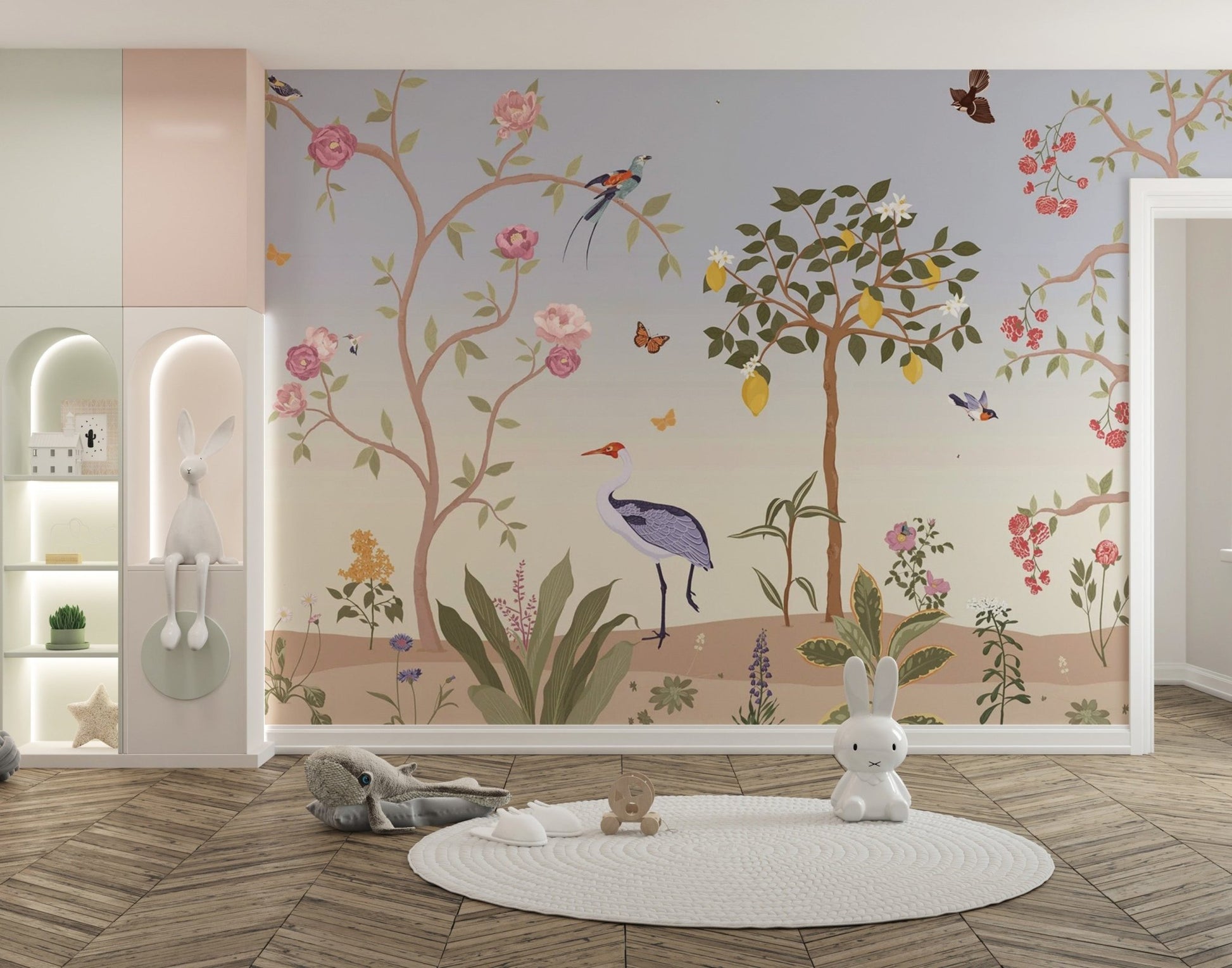 Spring Floral Chinoiserie Wall Mural - Wallanza