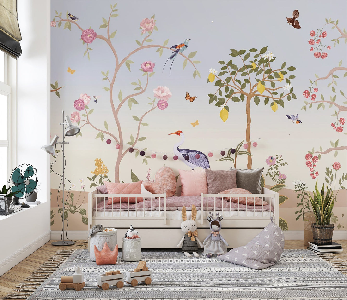 Spring Floral Chinoiserie Wall Mural - Wallanza