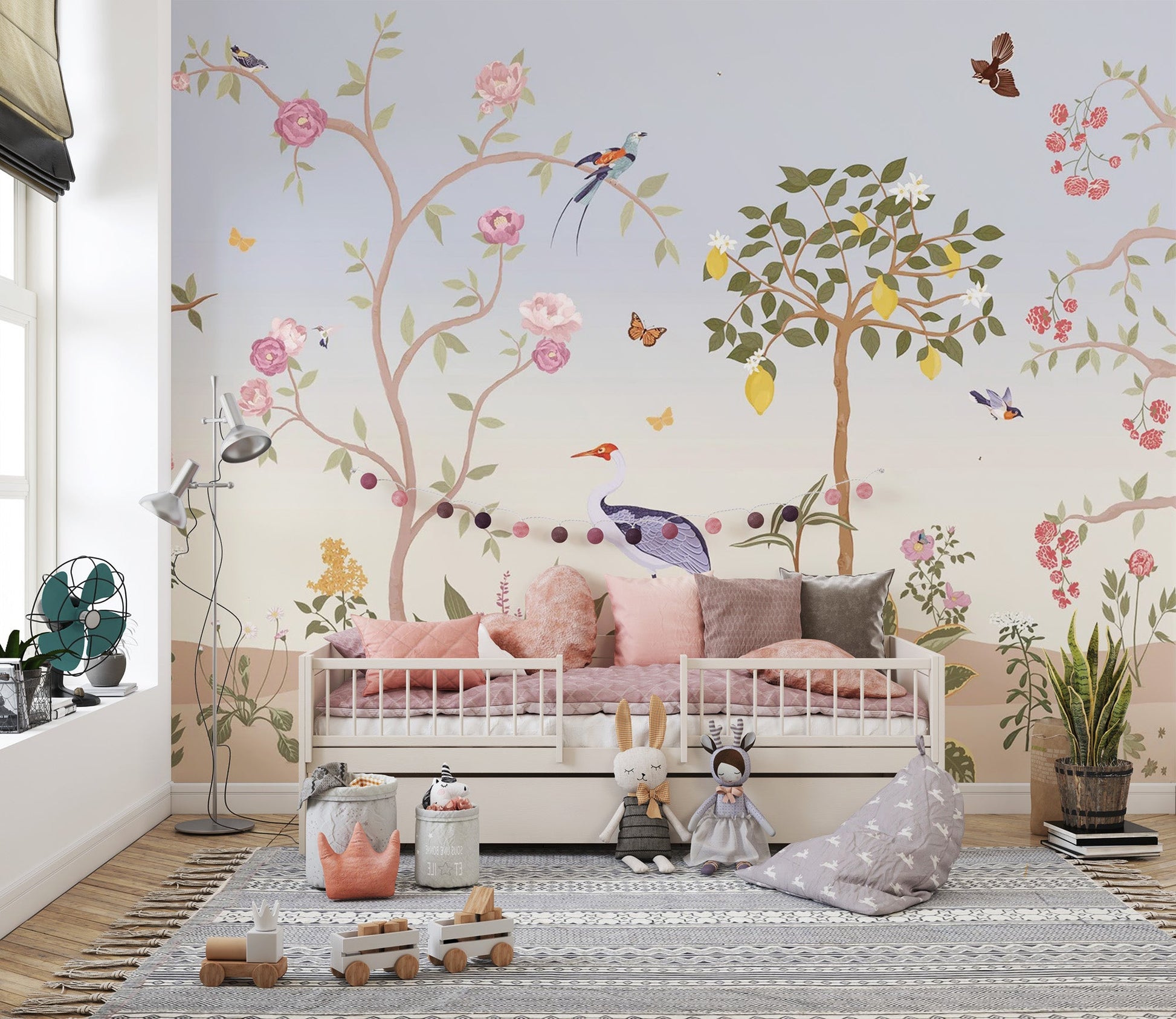 Spring Floral Chinoiserie Wall Mural - Wallanza
