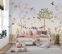 Spring Floral Chinoiserie Wall Mural - Wallanza