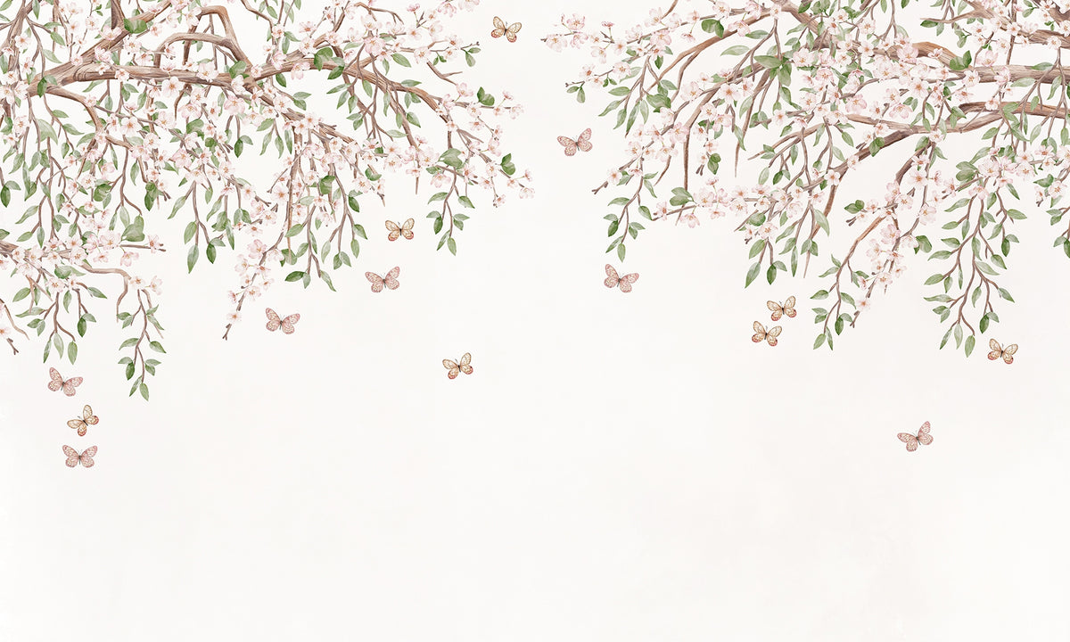 Petal Ballet Wallpaper Mural in your room — zoomed