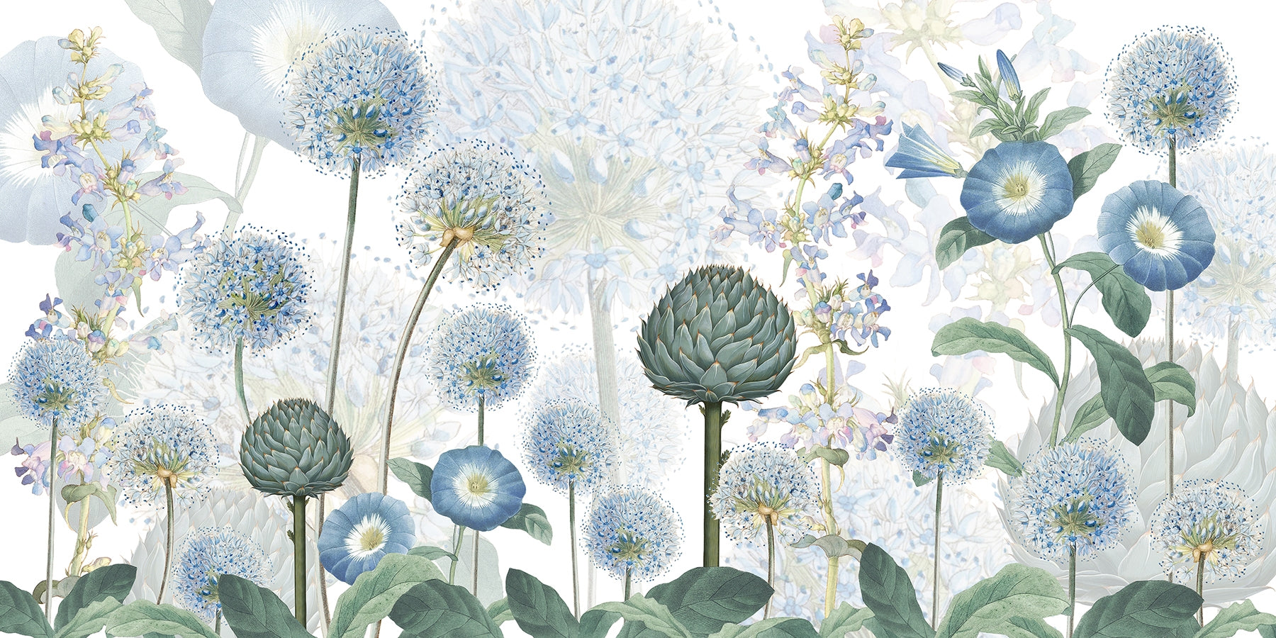 Azure Flora Wall Mural
