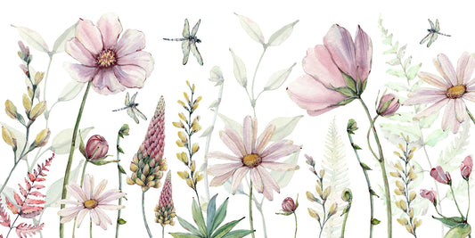 Enchanted Bloom Watercolor Array Mural