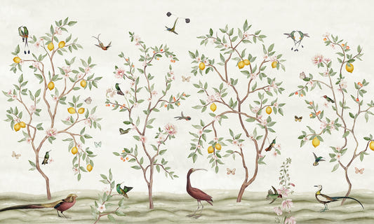 Lemon Tree Chinoiserie Wallpaper Mural