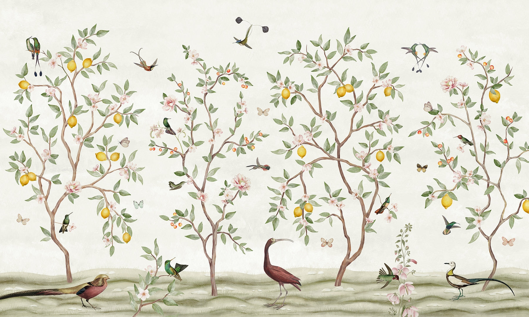 Lemon Tree Chinoiserie Wallpaper Mural