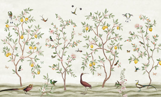 Lemon Tree Chinoiserie Wallpaper Mural