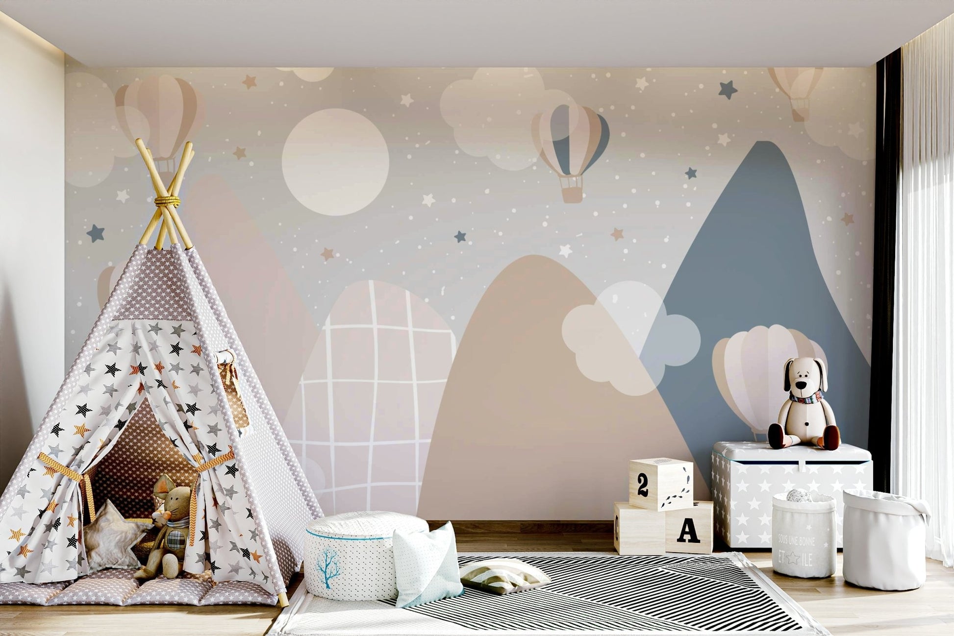 Starry Mountain Wall Mural - Wallanza