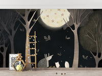 Starry Night Bear Wall Mural - Wallanza