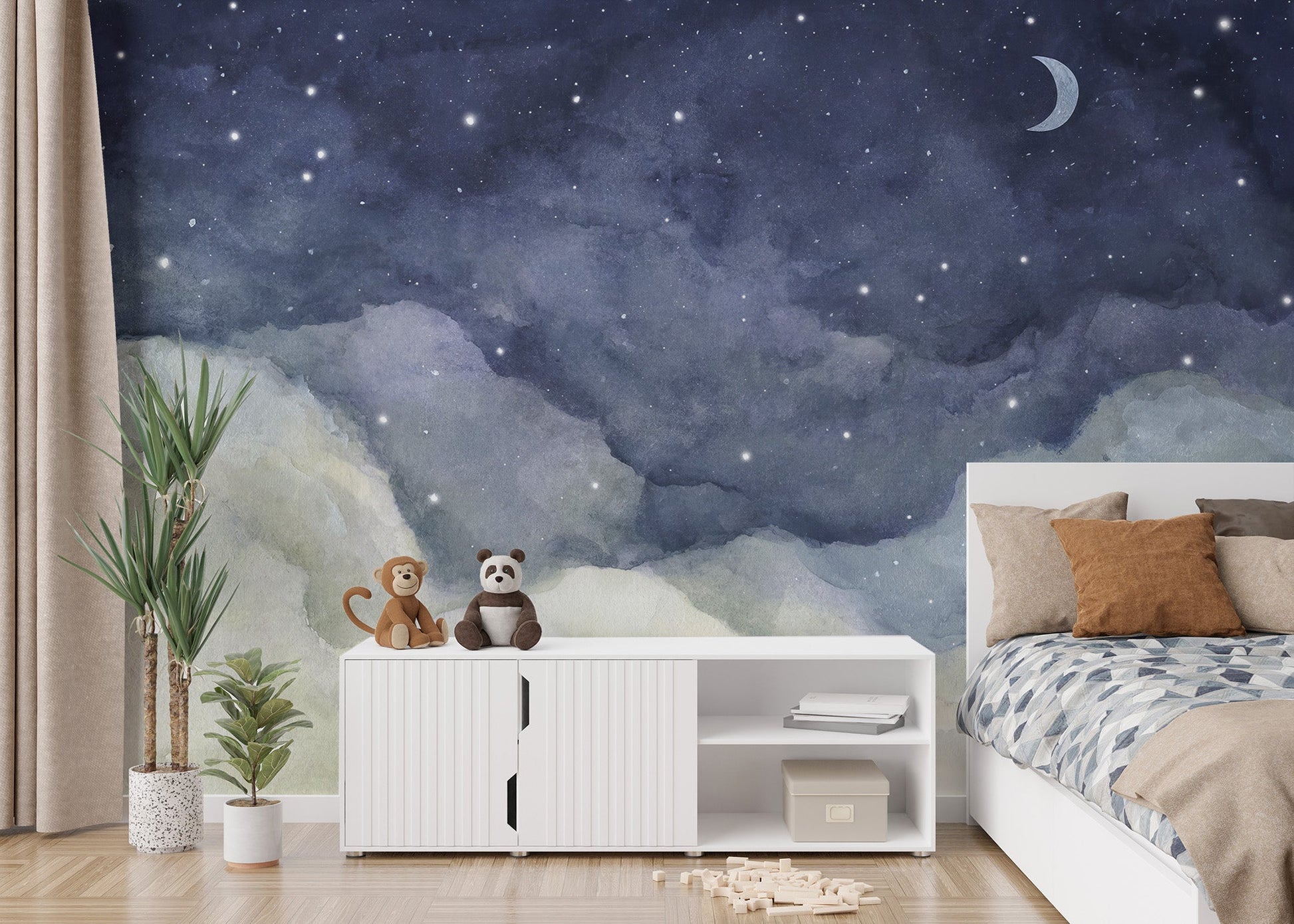Starry Night Sky Wall Mural - Wallanza