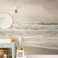 Stormy Sea Foam Wallpaper Mural - Wallanza