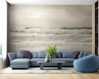Stormy Sea Foam Wallpaper Mural - Wallanza