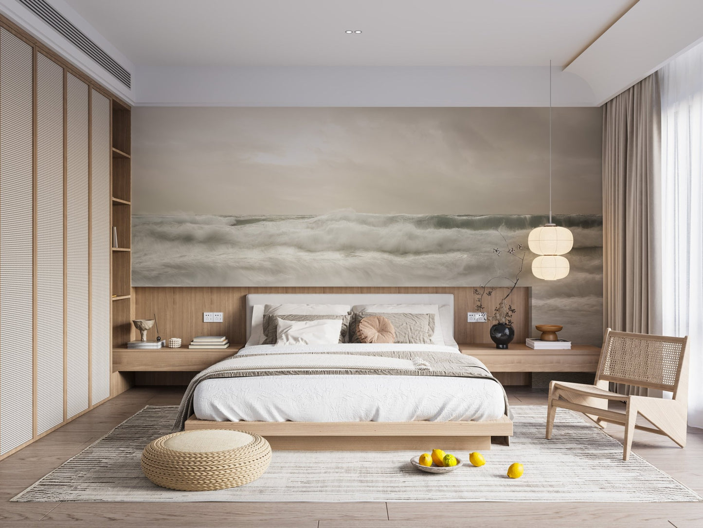 Stormy Sea Foam Wallpaper Mural - Wallanza