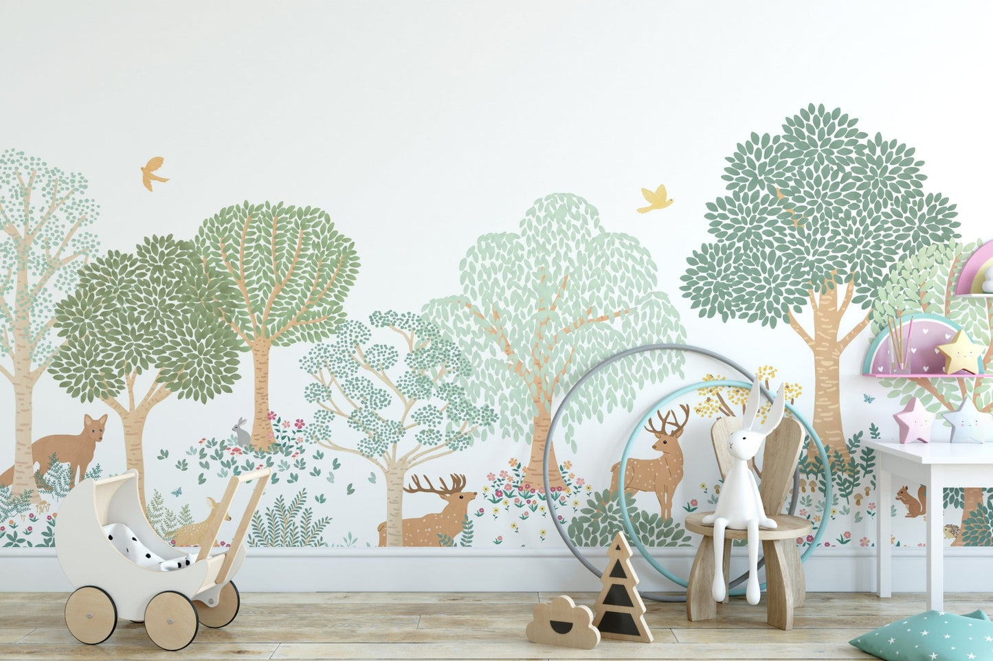 Storybook Deer Wallpaper Mural - Wallanza