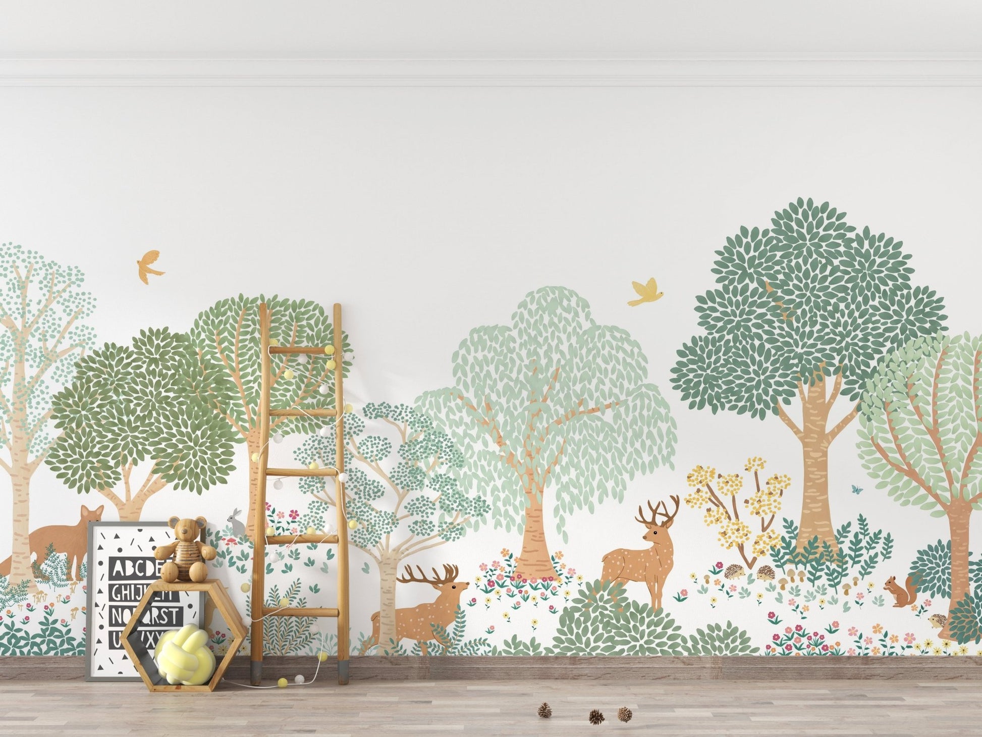 Storybook Deer Wallpaper Mural - Wallanza