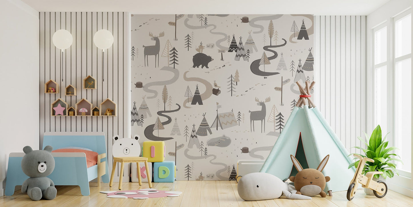 Enchanting forest road wall art for decor
