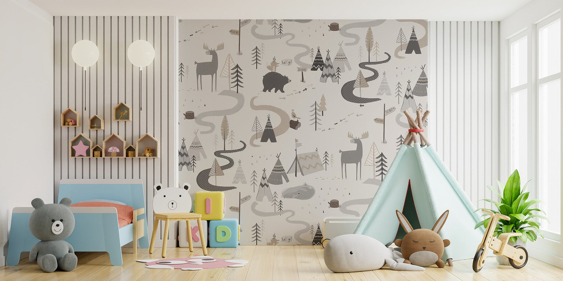 Enchanting forest road wall art for decor
