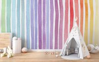 Striped Rainbow Splash Wall Mural for Your Walls