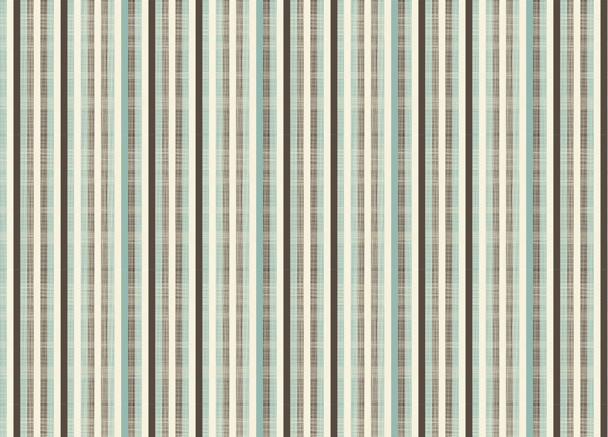 Retro Fabric Green Brown Stripe Wallpaper