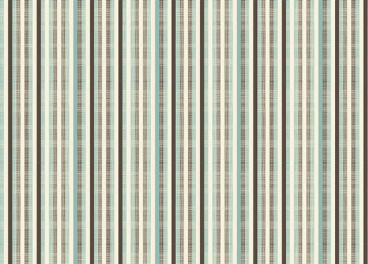 Retro Fabric Green Brown Stripe Wallpaper