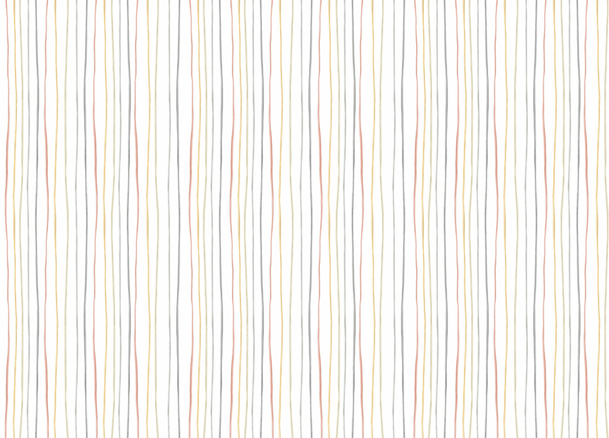 Pastel Colors Hand Drawn Striped Pattern Wallpaper in your room