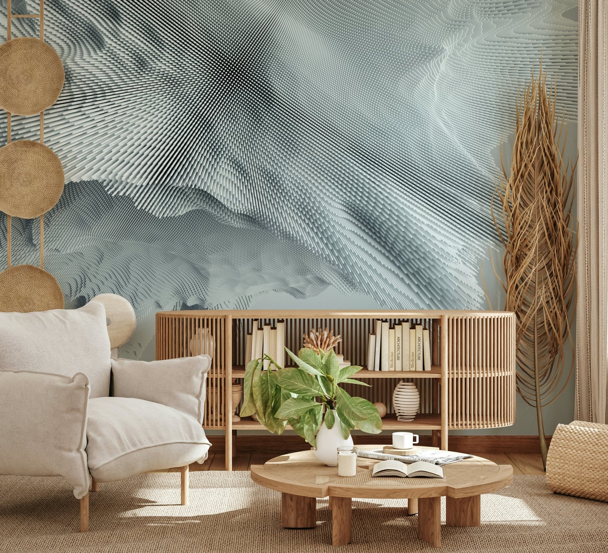 Subtle Peaks Textured Gradient Wall Mural - Wallanza