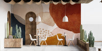 Dining room featuring a large archway and Subtle Watercolor Melody Wall Murals.