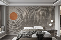 Sun Centered Abstract Circular Mural - Wallanza