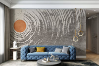 Sun Centered Abstract Circular Mural - Wallanza