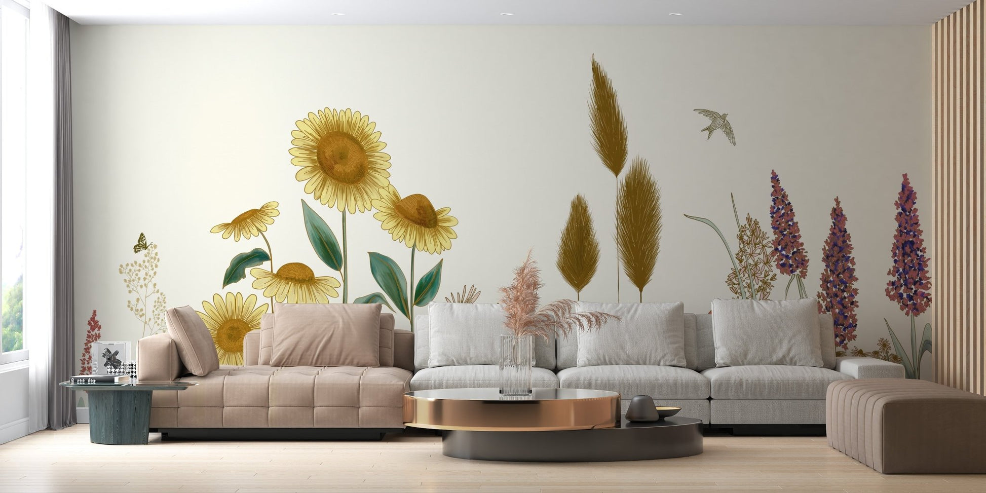 Sunflower Field Wallpaper Mural - Wallanza