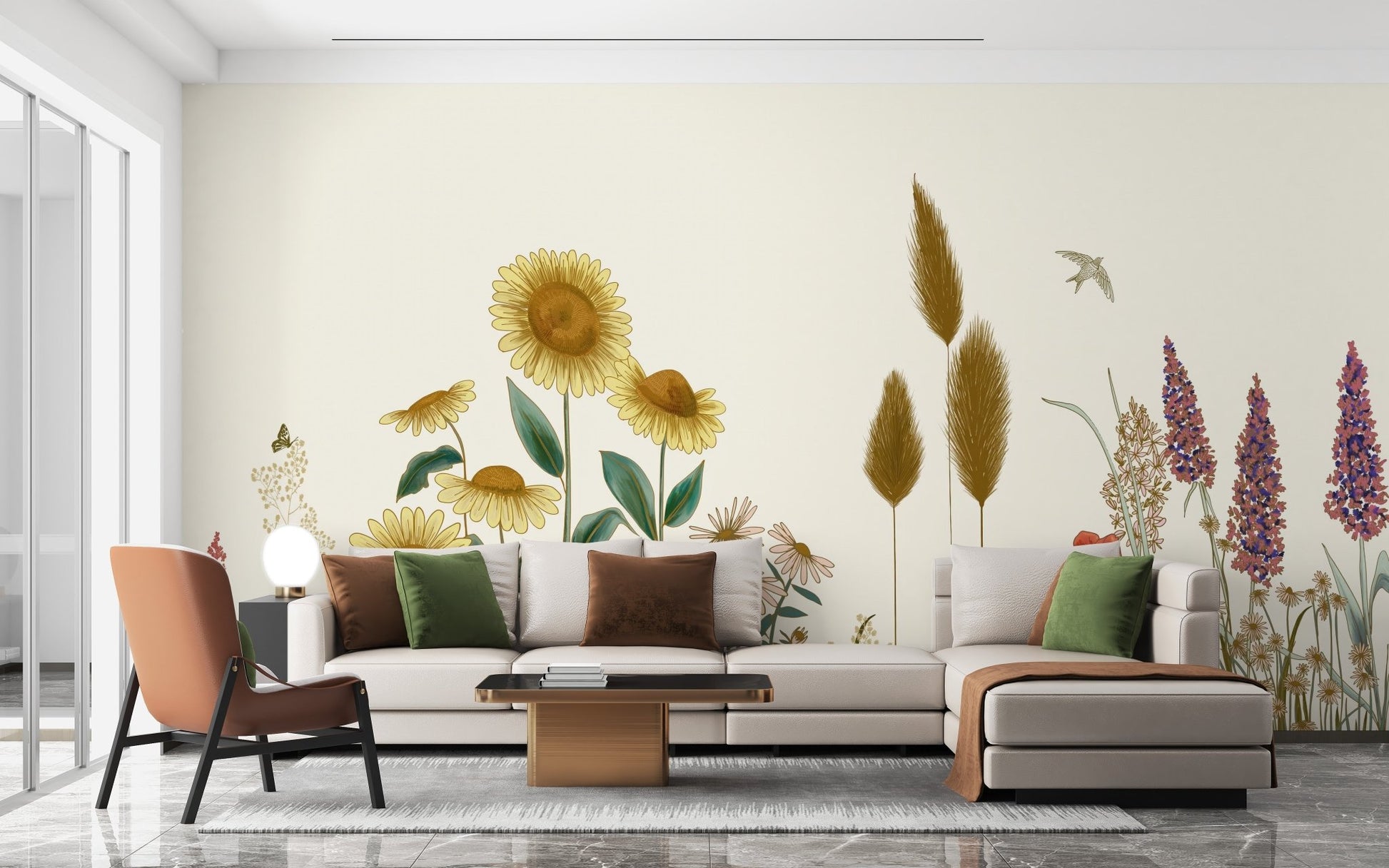 Sunflower Field Wallpaper Mural - Wallanza