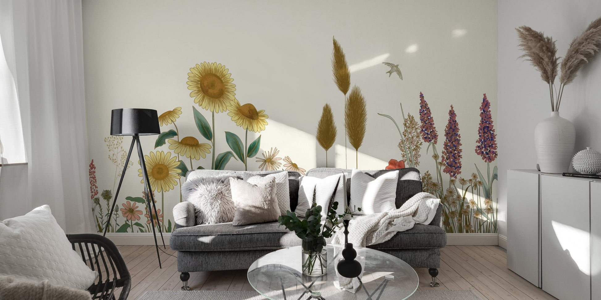Sunflower Field Wallpaper Mural - Wallanza