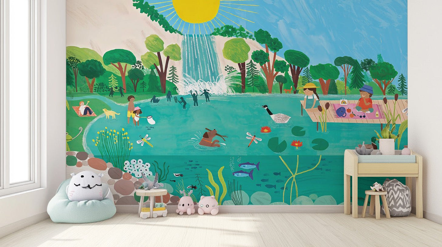 Sunny Picnic Kids Wall Mural - Wallanza