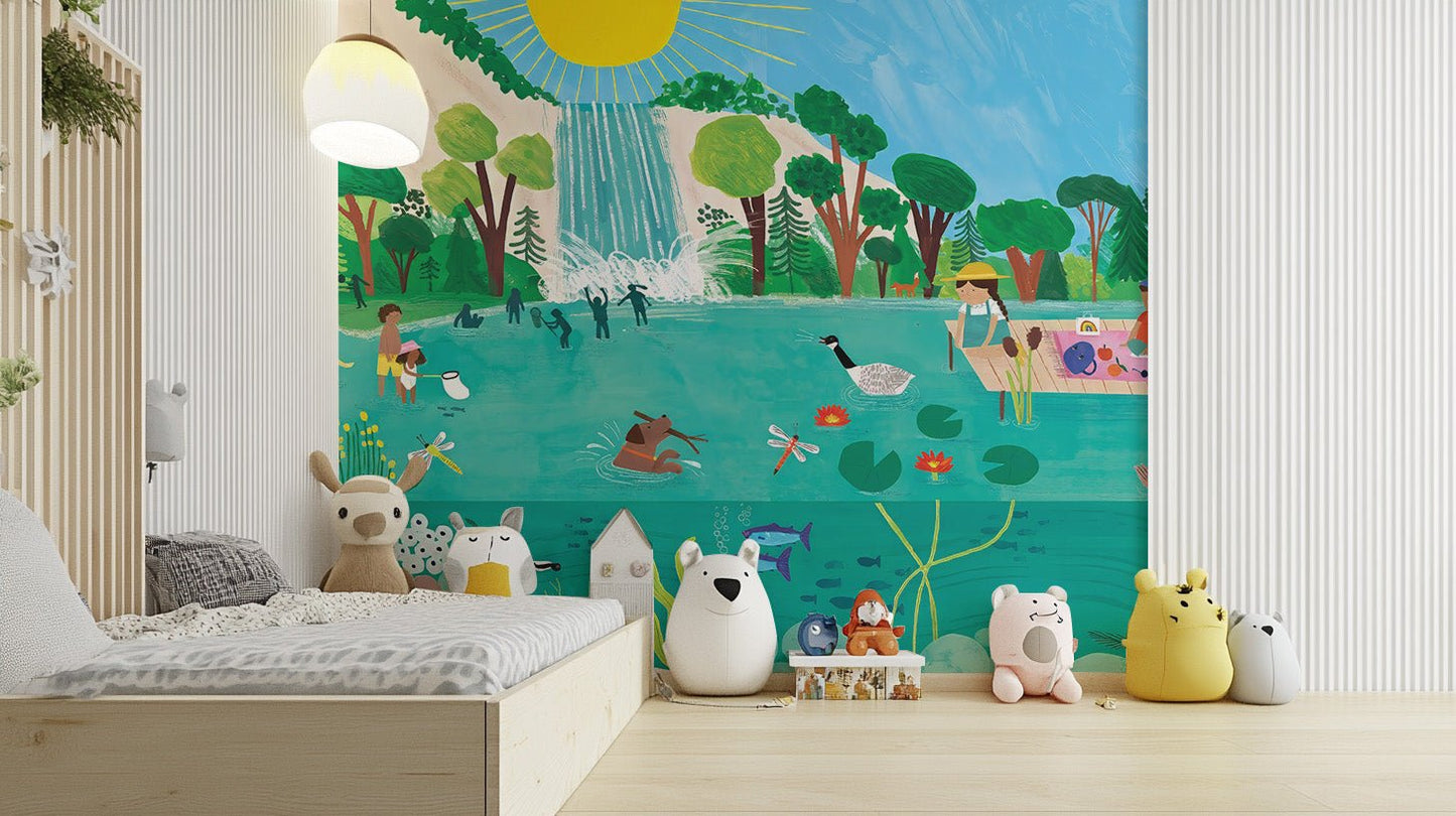 Sunny Picnic Kids Wall Mural - Wallanza