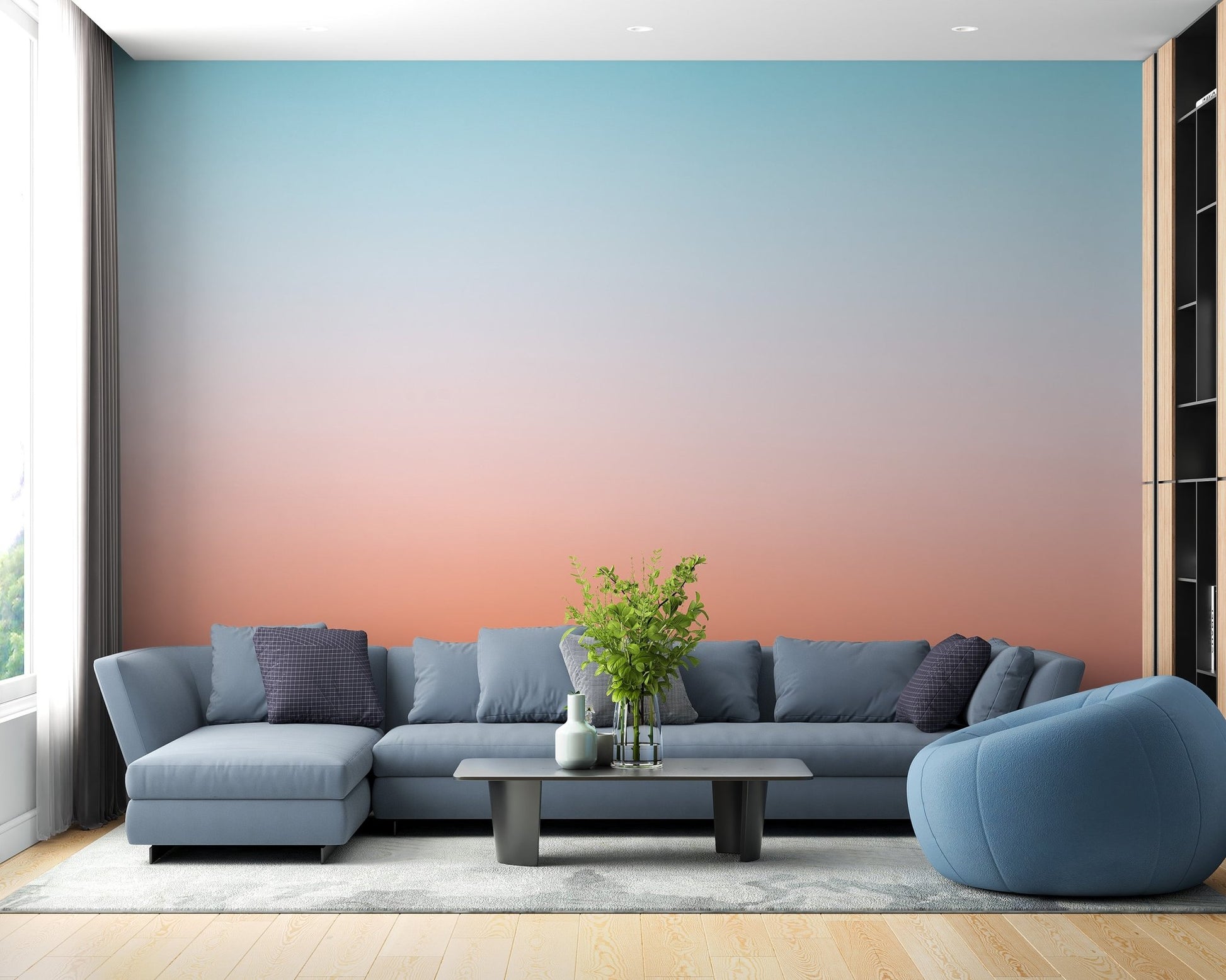 Sunrise ombre mural for modern spaces
