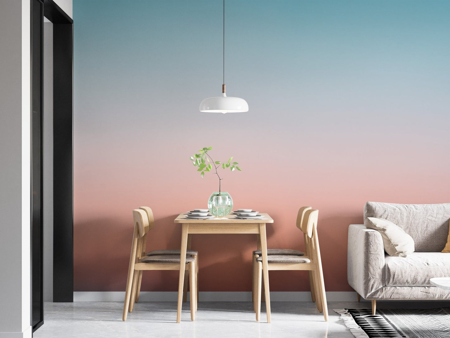 Soft sunrise gradient mural for homes
