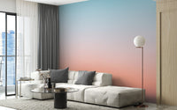 Serene sunrise ombre mural for interiors
