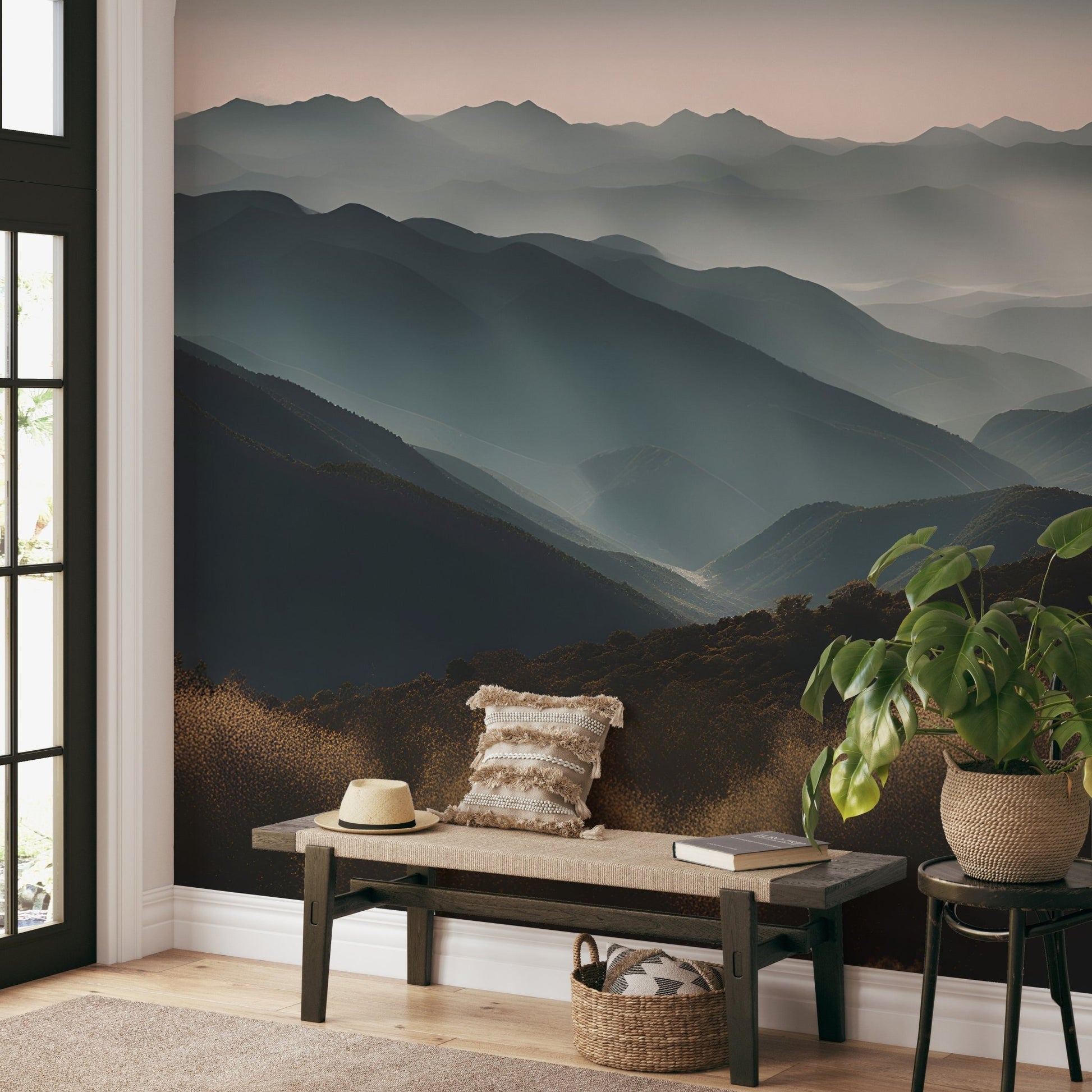 Sunrise Misty Mountain Wallpaper - Wallanza