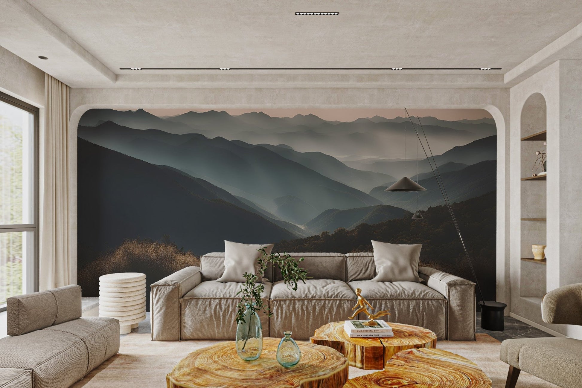 Sunrise Misty Mountain Wallpaper - Wallanza