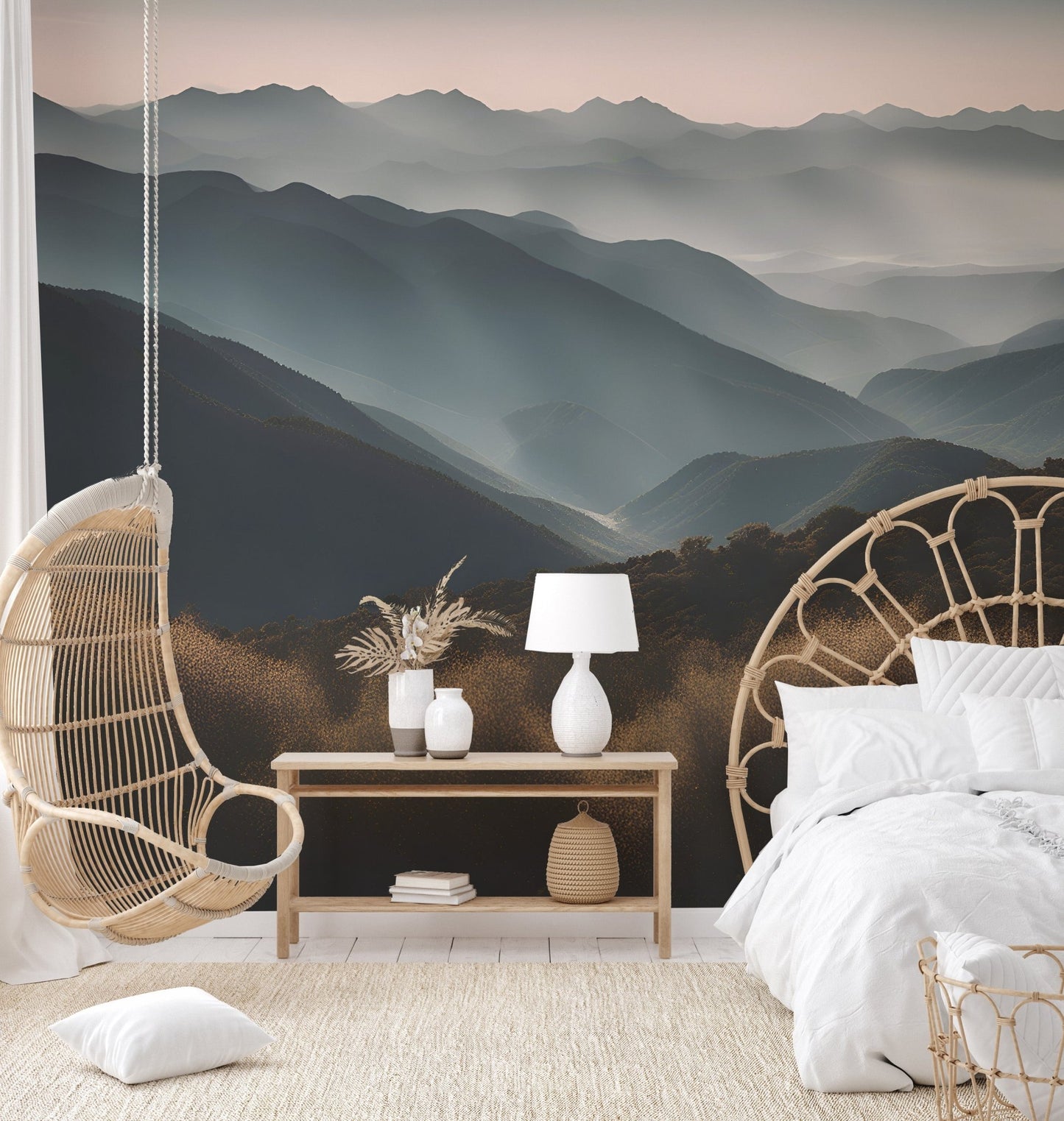 Sunrise Misty Mountain Wallpaper - Wallanza