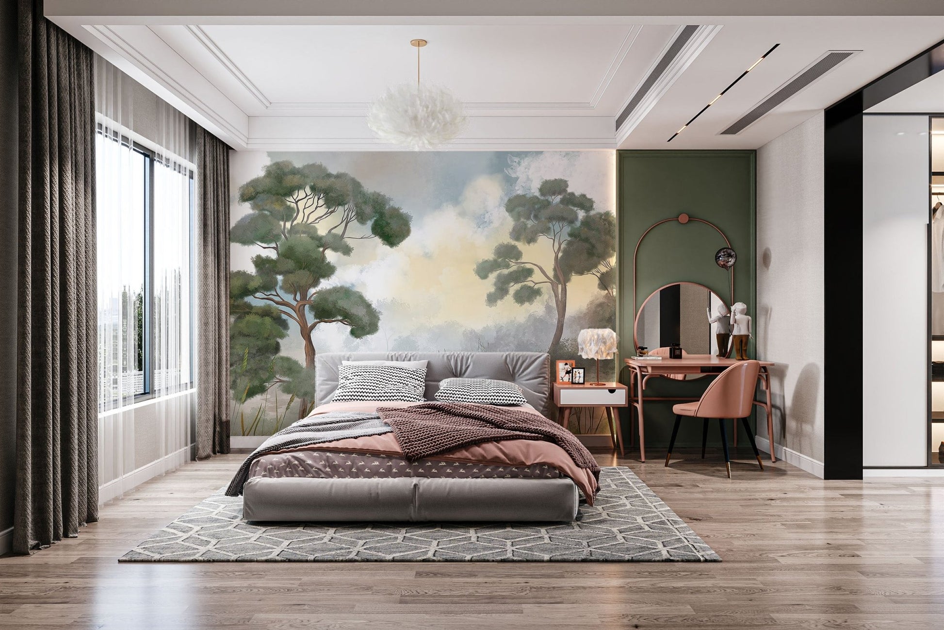 Sunrise Serenity Tree Wall Mural - Wallanza