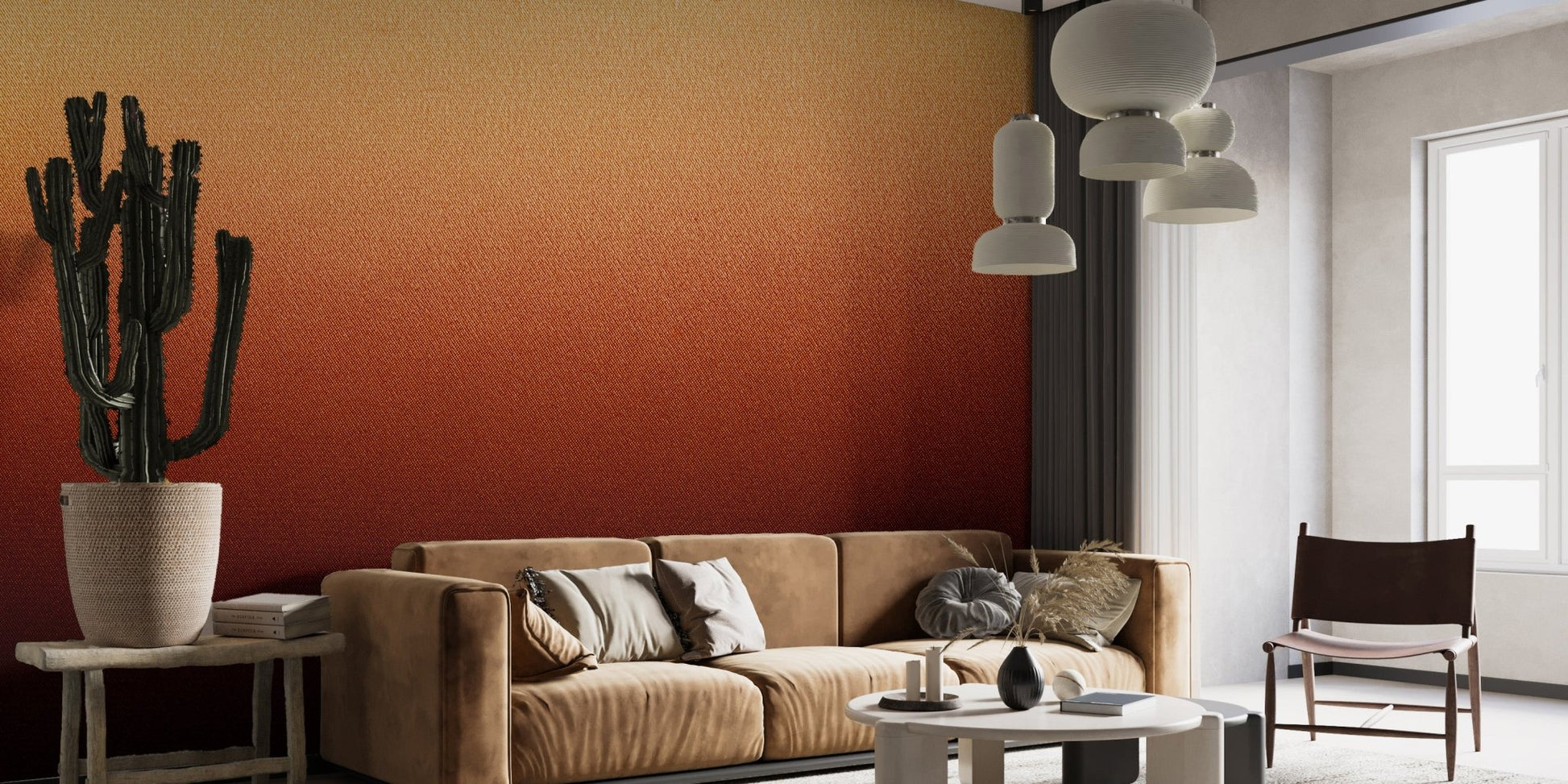 Artistic sunset wall mural with texture
