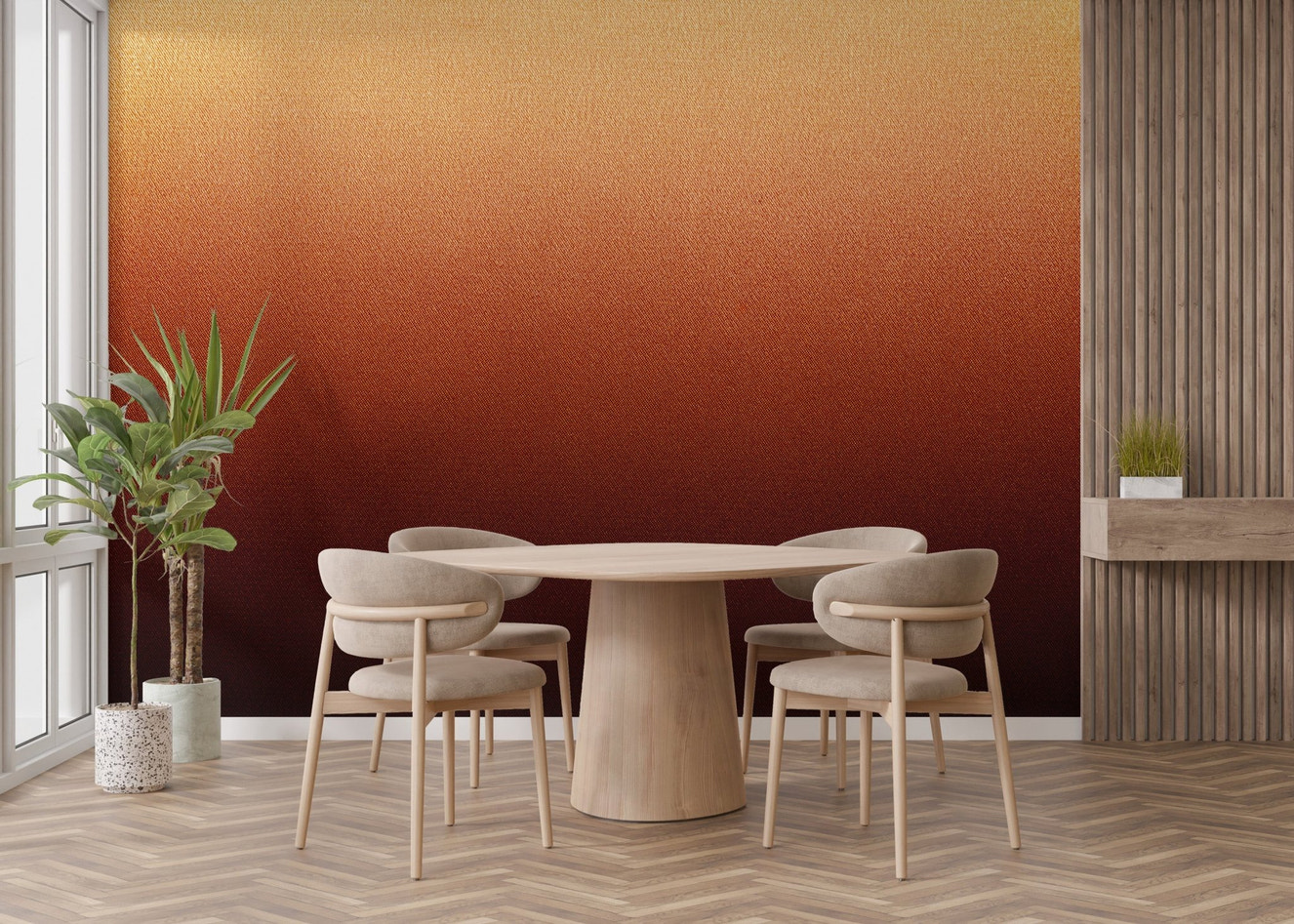 Sunset blaze textured ombre wall mural
