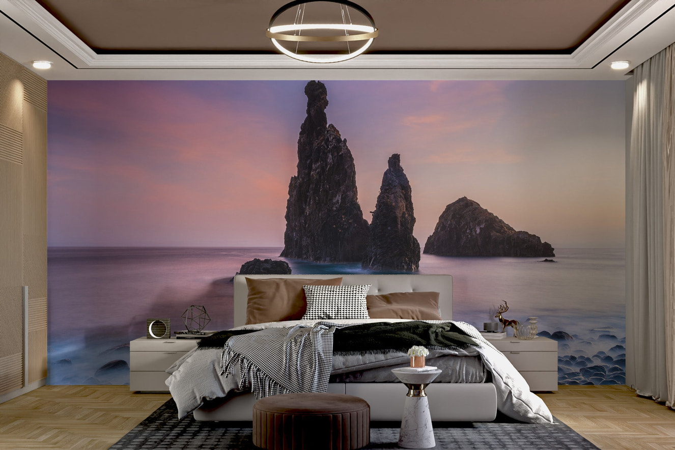 Sunset Coastal Rock Wallpaper - Wallanza