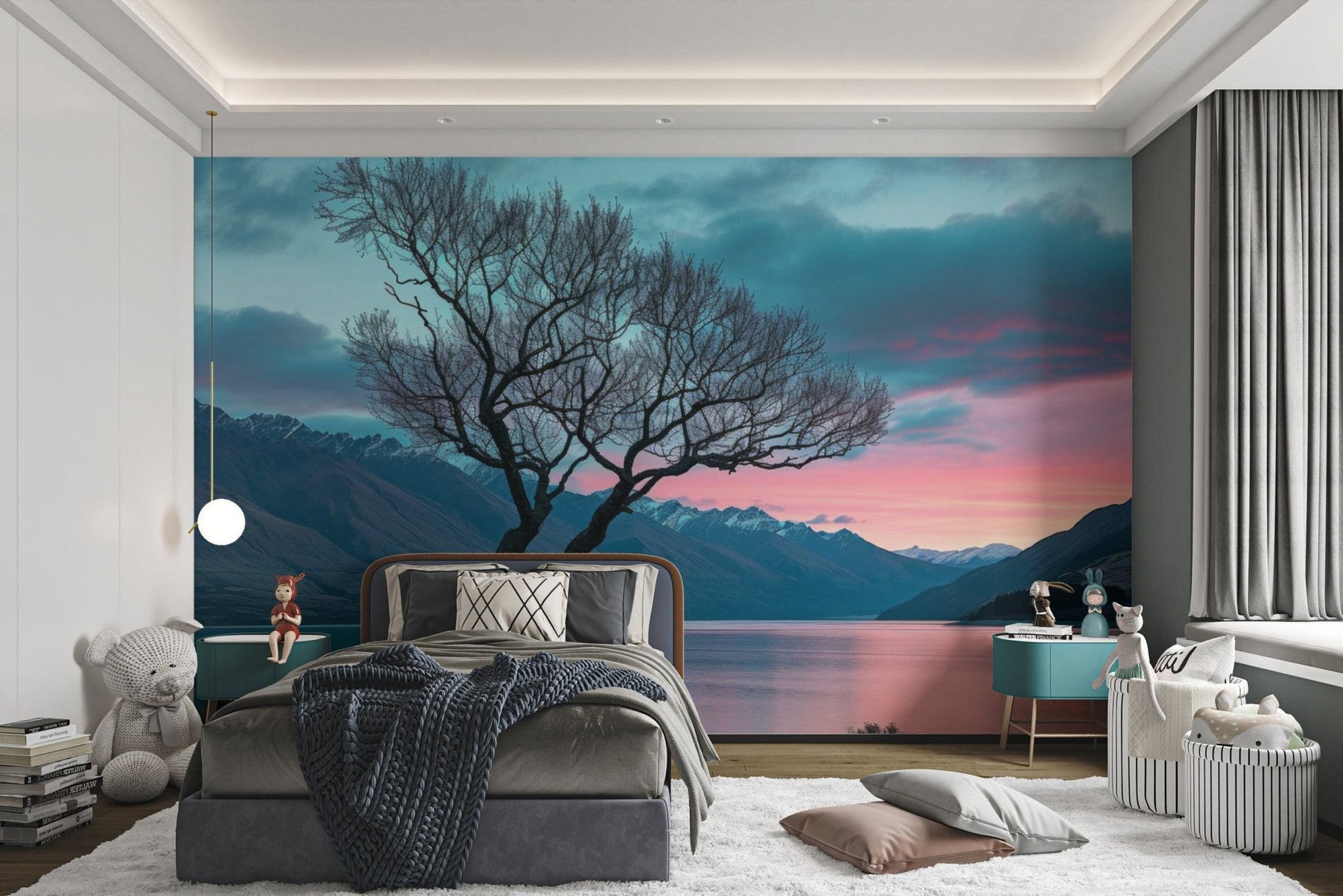 Sunset Lake Tree Wallpaper - Wallanza